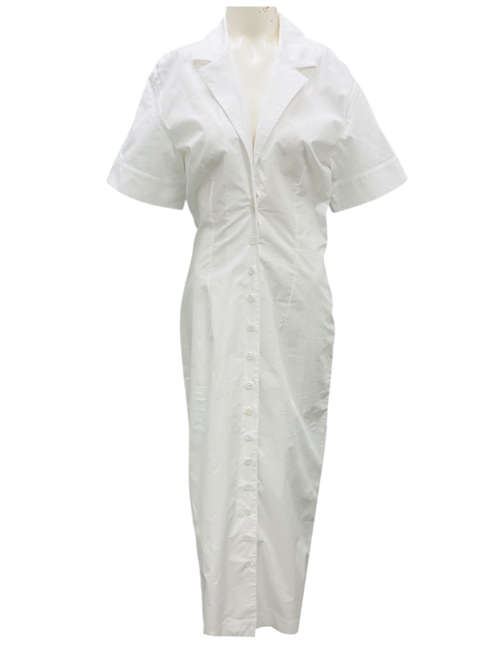 ANOTHER TOMORROW WHITE BIAS POPLIN DRESS